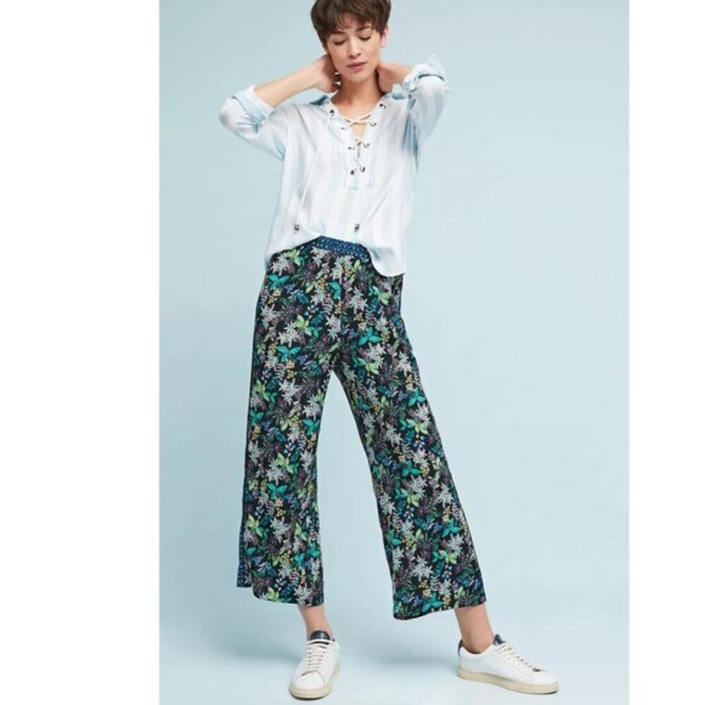 Anthropologie ett:twa Women's Rousseau Wide Leg Floral Crop Pants Size Small - Picture 10 of 10